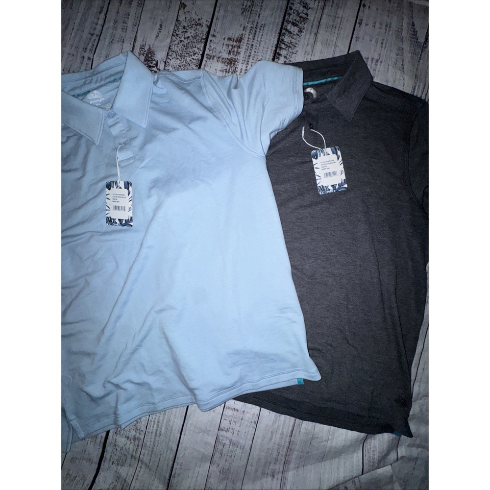 2-NWTS-HAVANA Jim  Bundle Men's Size M Short Sleeve Bottom Shirt Charcoal Blue